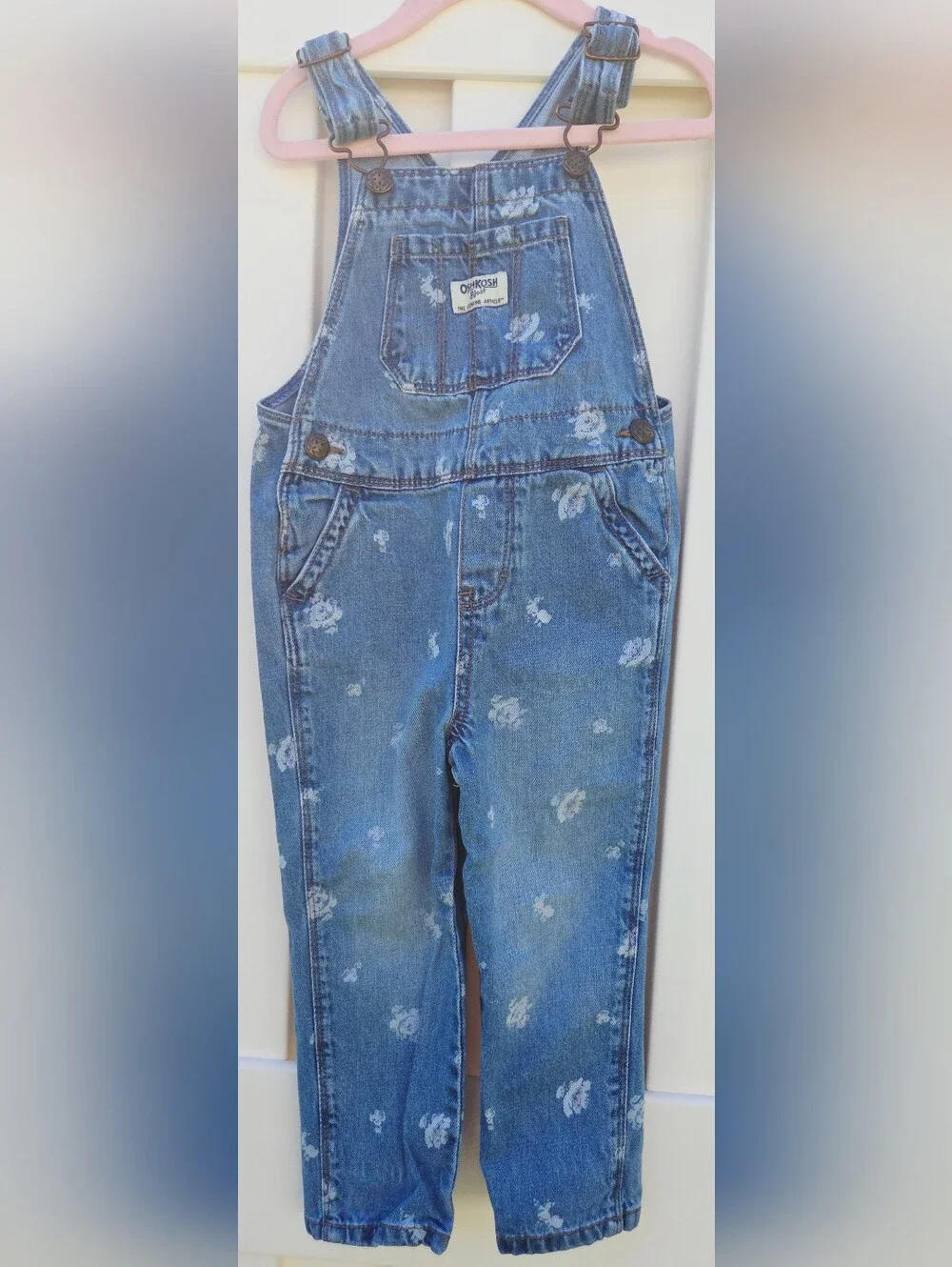 Oshkosh Toddler Girl Floral Overalls Size 3T